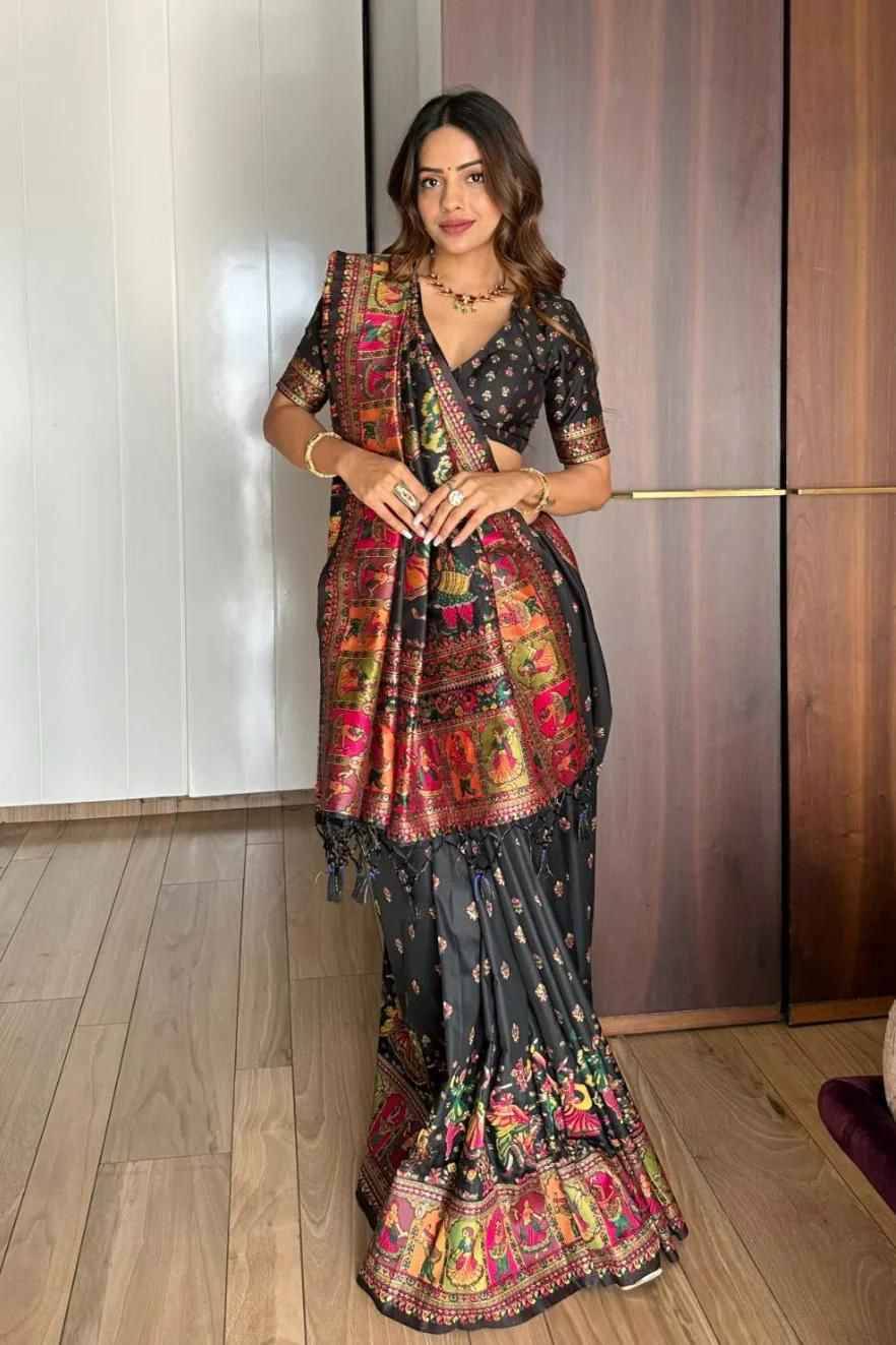 Sb-951 By Fashid Wholesale 01 To 06 Series Indian Traditional Wear Collection Beautiful Stylish Fancy Colorful Party Wear & Occasional Wear Pure Soft Pashmina Silk Sarees At Wholesale Price