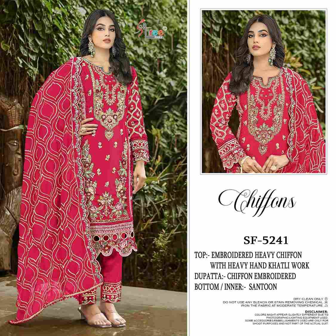 Shree Fabs Hit Design SF-5241 Colours By Shree Fabs SF-5241-A To SF-5241-D Series Beautiful Stylish Pakistani Suits Fancy Colorful Casual Wear & Ethnic Wear & Ready To Wear Chiffon Embroidery Dresses At Wholesale Price