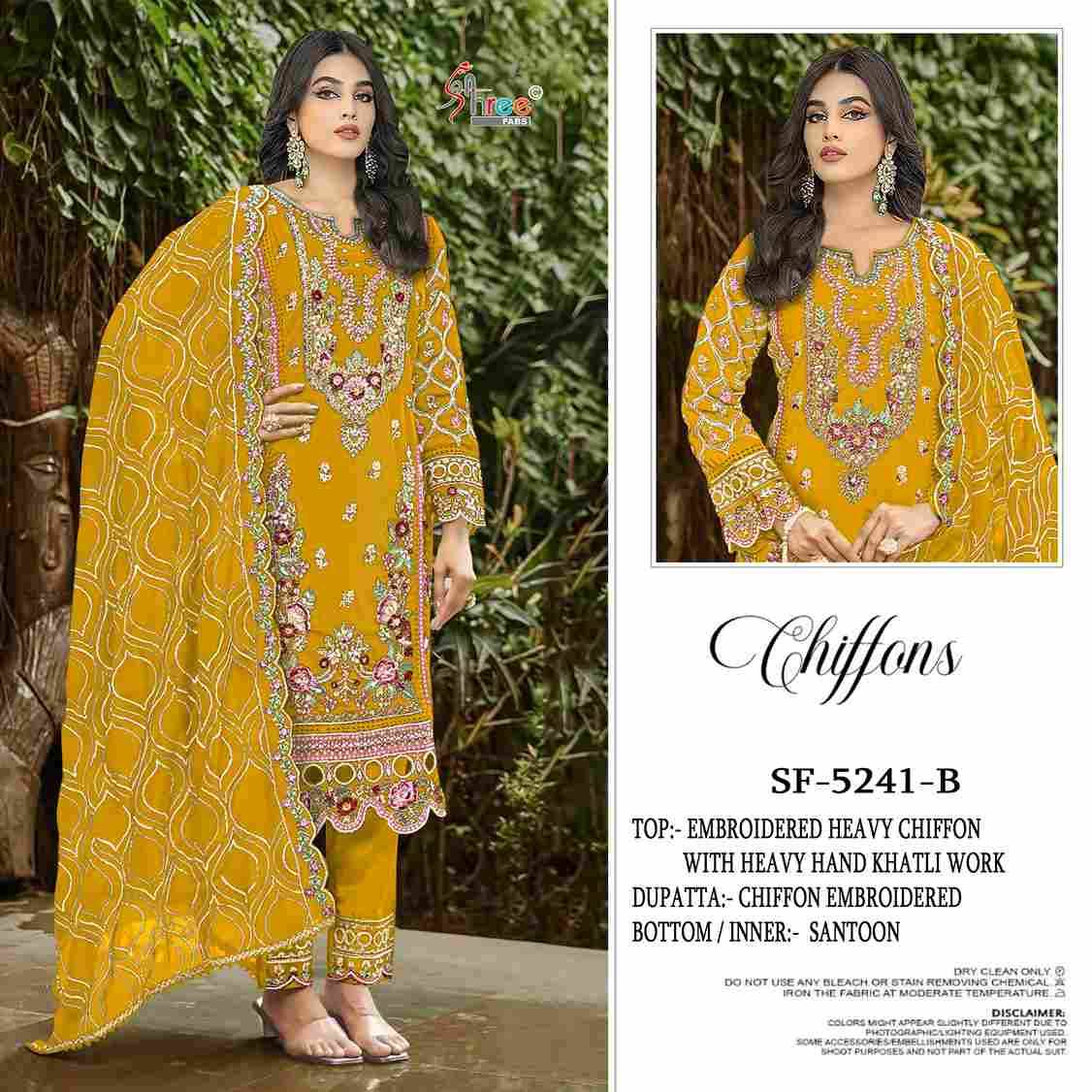 Shree Fabs Hit Design SF-5241 Colours By Shree Fabs SF-5241-A To SF-5241-D Series Beautiful Stylish Pakistani Suits Fancy Colorful Casual Wear & Ethnic Wear & Ready To Wear Chiffon Embroidery Dresses At Wholesale Price