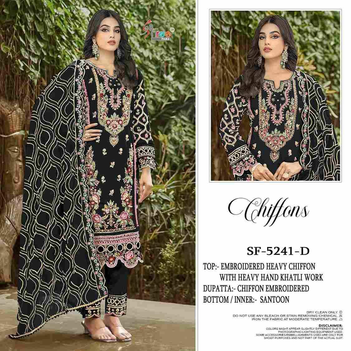Shree Fabs Hit Design SF-5241 Colours By Shree Fabs SF-5241-A To SF-5241-D Series Beautiful Stylish Pakistani Suits Fancy Colorful Casual Wear & Ethnic Wear & Ready To Wear Chiffon Embroidery Dresses At Wholesale Price