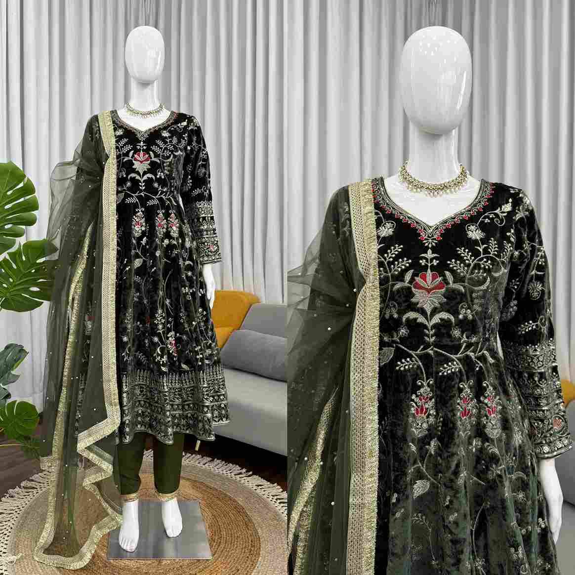 R--5943 By Fashid Wholesale Beautiful Festive Suits Colorful Stylish Fancy Casual Wear & Ethnic Wear Viscose Velvet Dresses At Wholesale Price