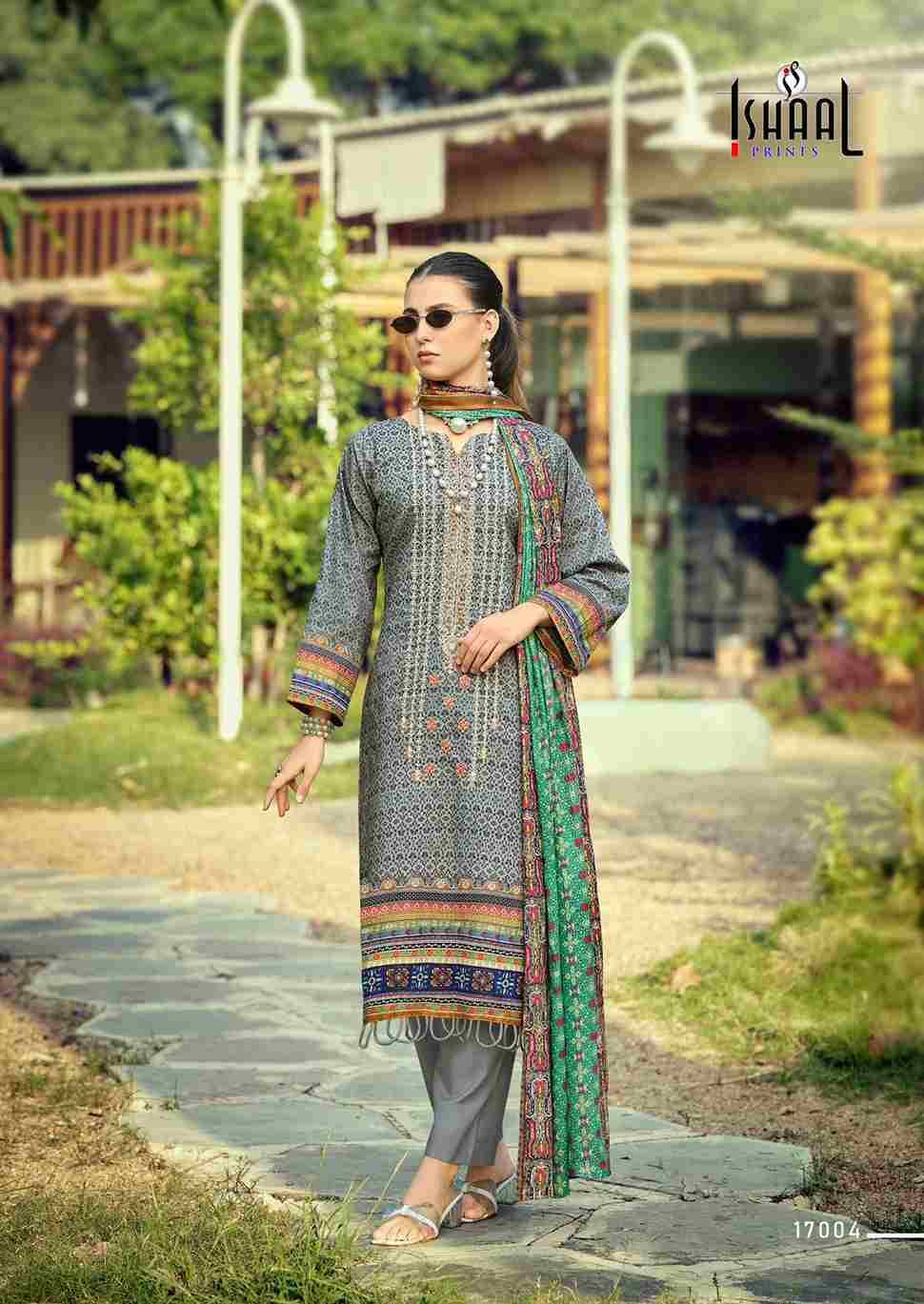 Embroidered Vol-17 By Ishaal Prints 17001 To 17010 Series Beautiful Suits Colorful Stylish Fancy Casual Wear & Ethnic Wear Pure Lawn Printed Dresses At Wholesale Price