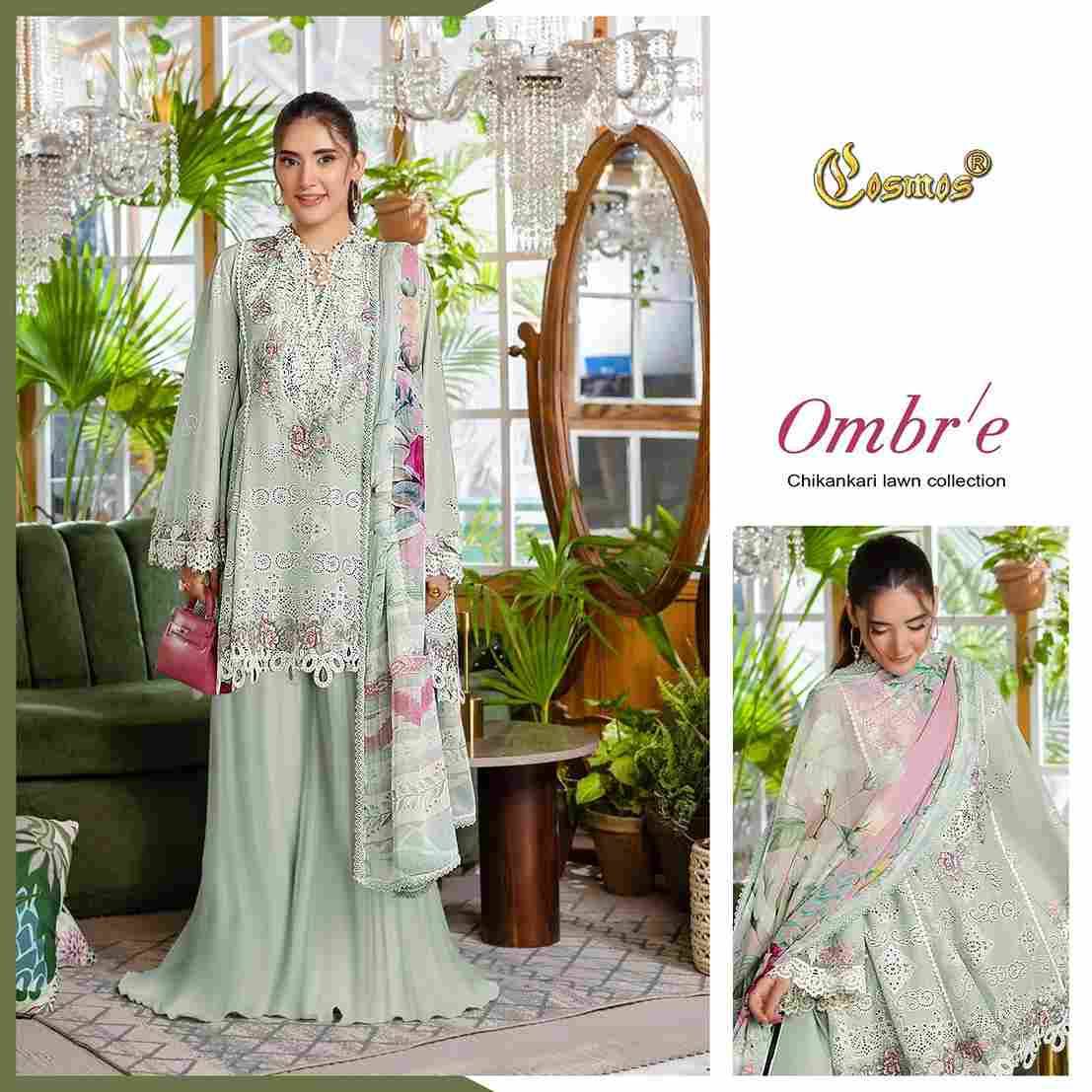 Ombre Chikankari Lawn Collection By Cosmos 1001 To 1006 Series Beautiful Pakistani Suits Colorful Stylish Fancy Casual Wear & Ethnic Wear Lawn Cotton Embroidered Dresses At Wholesale Price