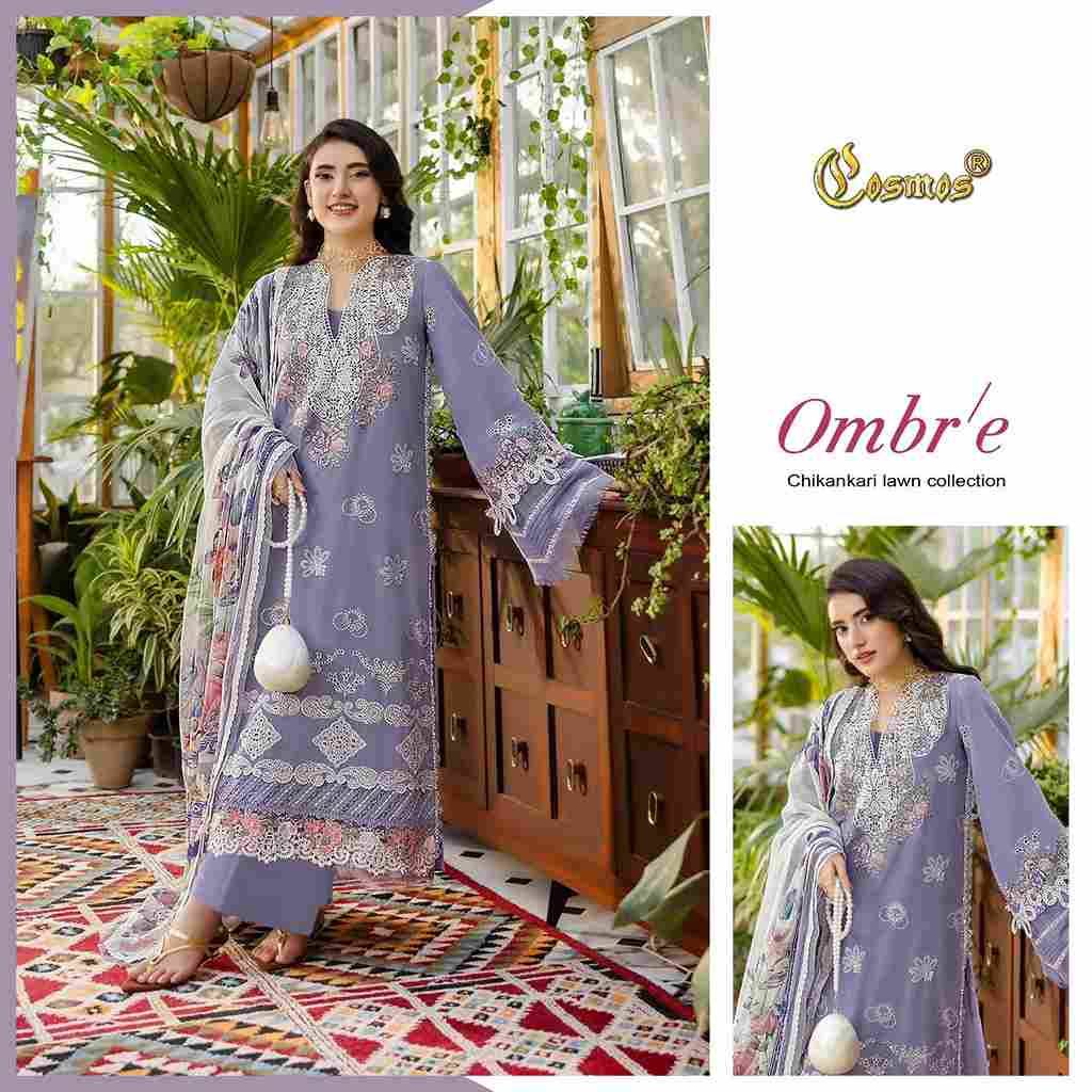 Ombre Chikankari Lawn Collection By Cosmos 1001 To 1006 Series Beautiful Pakistani Suits Colorful Stylish Fancy Casual Wear & Ethnic Wear Lawn Cotton Embroidered Dresses At Wholesale Price