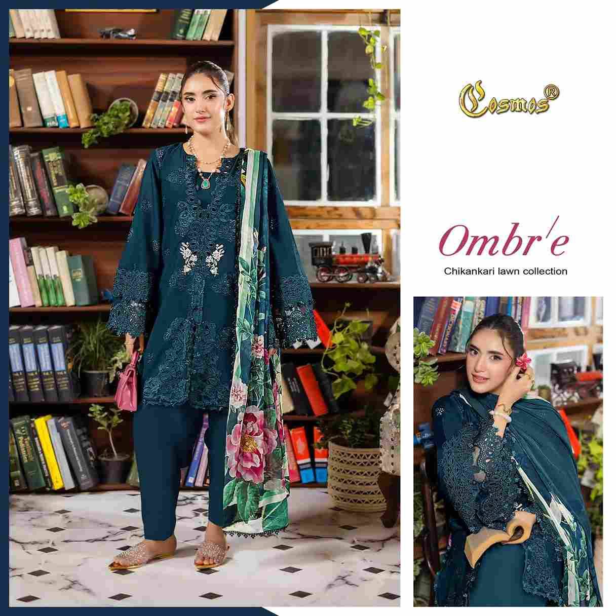 Ombre Chikankari Lawn Collection By Cosmos 1001 To 1006 Series Beautiful Pakistani Suits Colorful Stylish Fancy Casual Wear & Ethnic Wear Lawn Cotton Embroidered Dresses At Wholesale Price