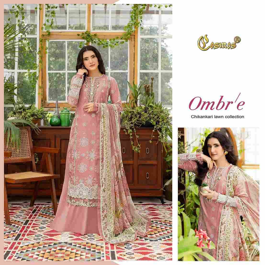 Ombre Chikankari Lawn Collection By Cosmos 1001 To 1006 Series Beautiful Pakistani Suits Colorful Stylish Fancy Casual Wear & Ethnic Wear Lawn Cotton Embroidered Dresses At Wholesale Price