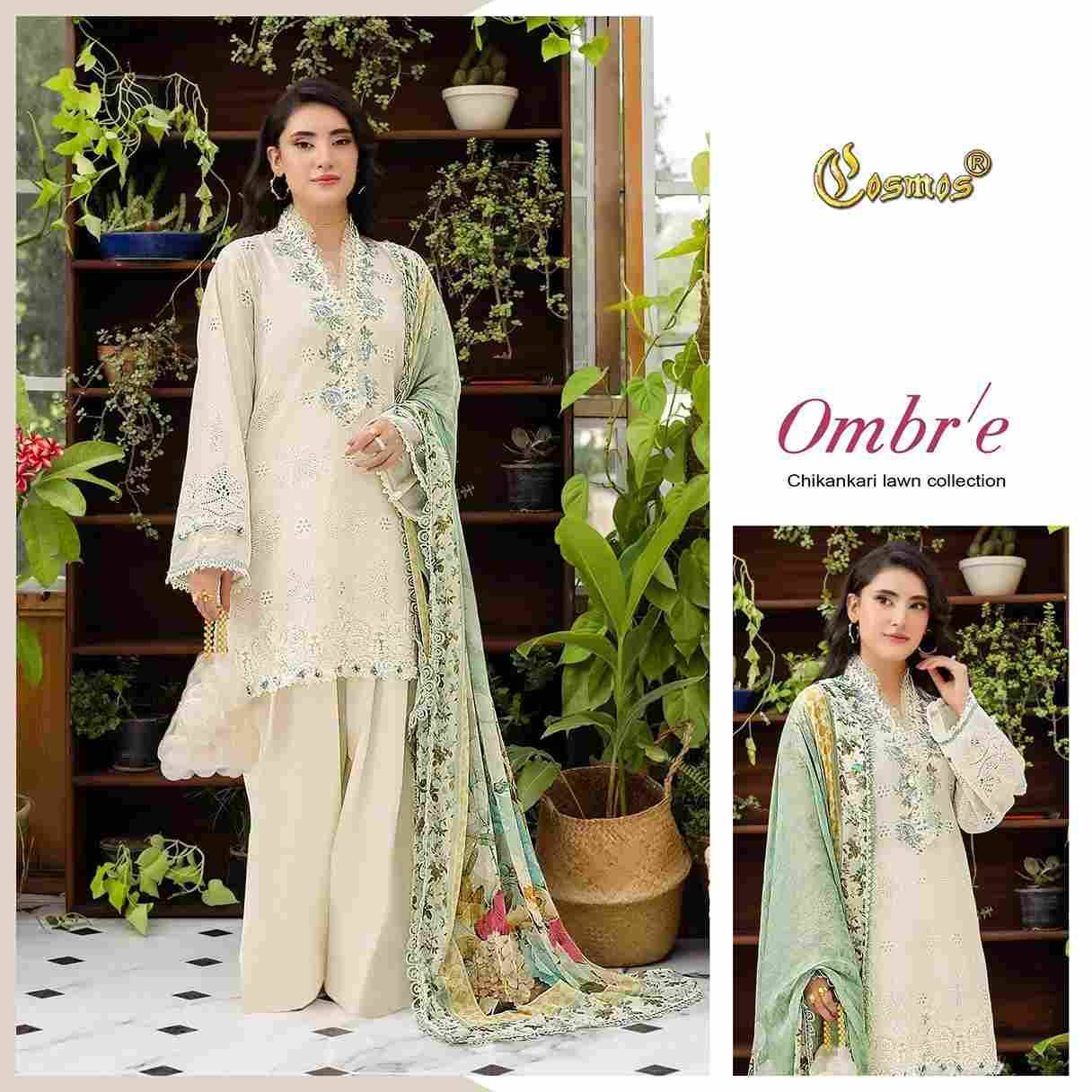 Ombre Chikankari Lawn Collection By Cosmos 1001 To 1006 Series Beautiful Pakistani Suits Colorful Stylish Fancy Casual Wear & Ethnic Wear Lawn Cotton Embroidered Dresses At Wholesale Price