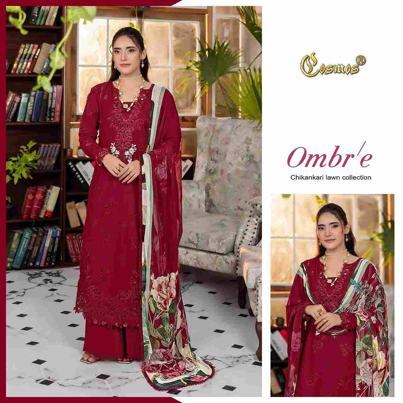 Ombre Chikankari Lawn Collection By Cosmos 1001 To 1006 Series Beautiful Pakistani Suits Colorful Stylish Fancy Casual Wear & Ethnic Wear Lawn Cotton Embroidered Dresses At Wholesale Price