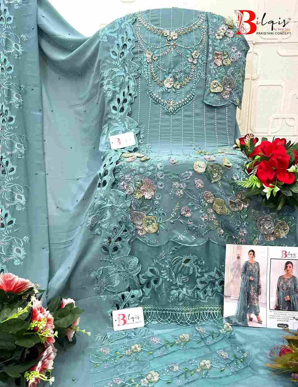 Bilqis 217 Colours By Bilqis 217-A To 217-D Series Beautiful Pakistani Suits Stylish Fancy Colorful Party Wear & Occasional Wear Faux Georgette Embroidery Dresses At Wholesale Price