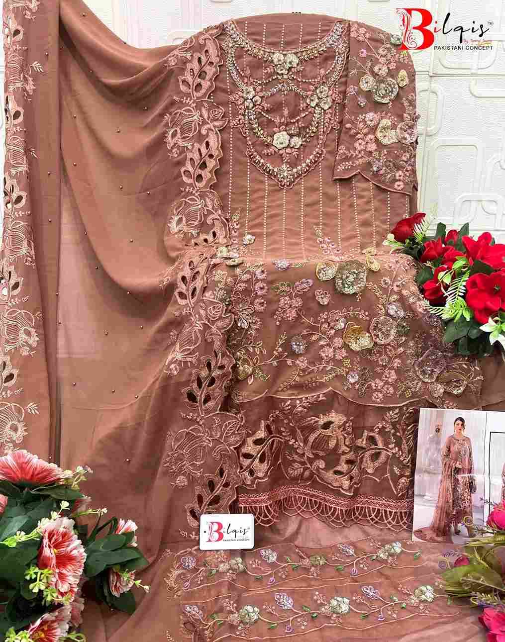 Bilqis 217 Colours By Bilqis 217-A To 217-D Series Beautiful Pakistani Suits Stylish Fancy Colorful Party Wear & Occasional Wear Faux Georgette Embroidery Dresses At Wholesale Price