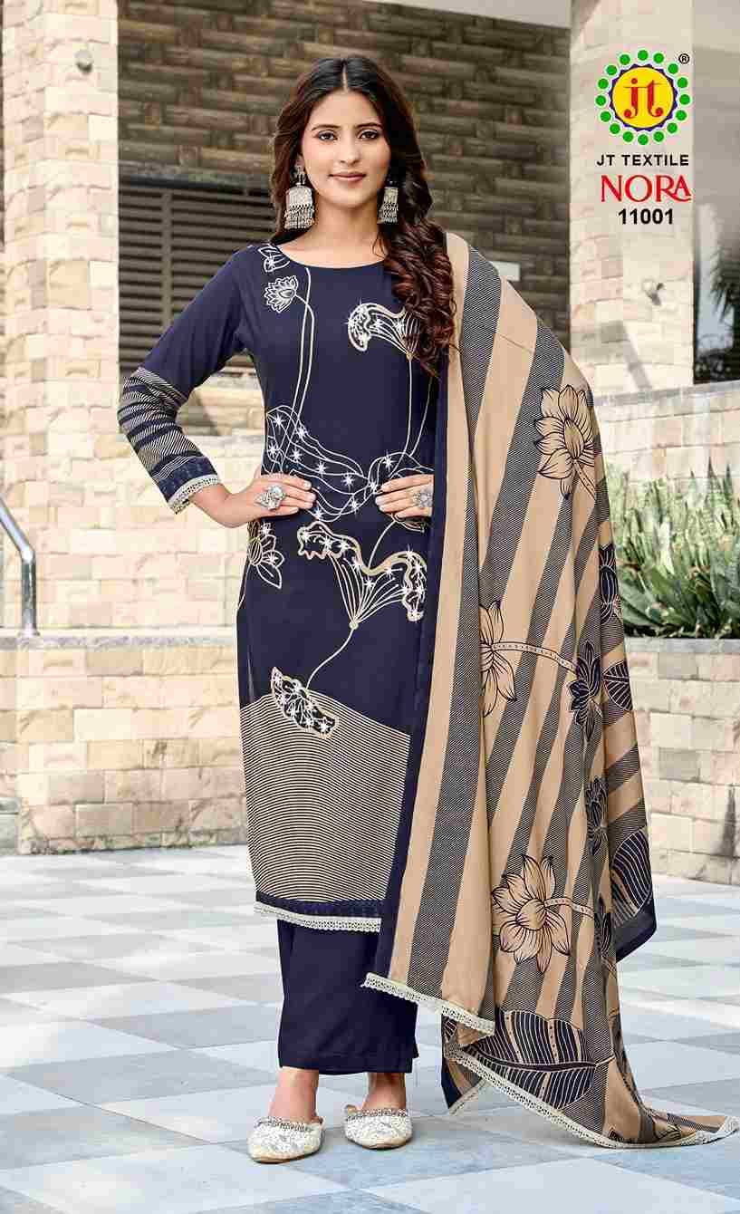 Nora Vol-11 By JT 11001 To 11005 Series Beautiful Festive Suits Colorful Stylish Fancy Casual Wear & Ethnic Wear Rayon Dresses At Wholesale Price