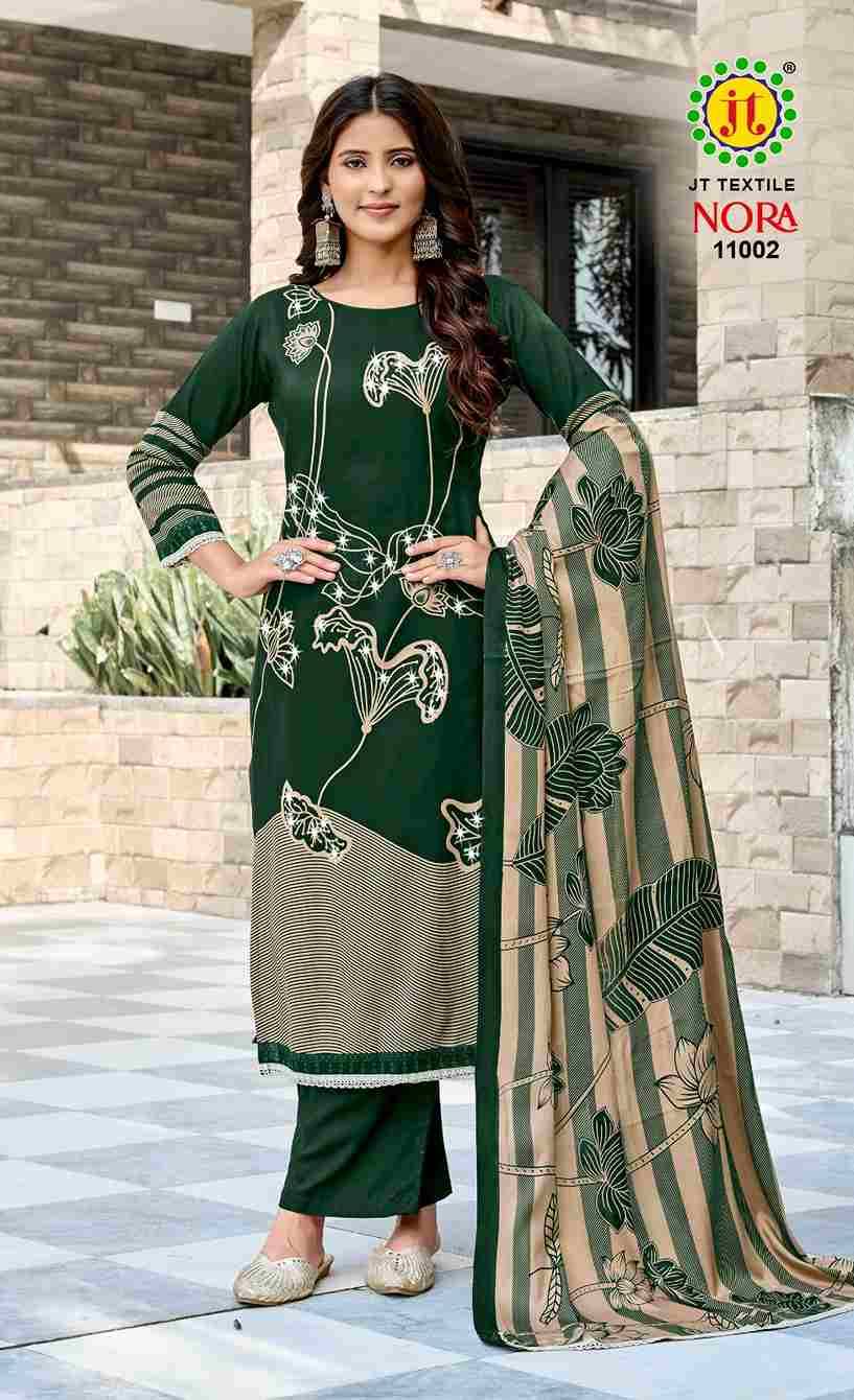 Nora Vol-11 By JT 11001 To 11005 Series Beautiful Festive Suits Colorful Stylish Fancy Casual Wear & Ethnic Wear Rayon Dresses At Wholesale Price