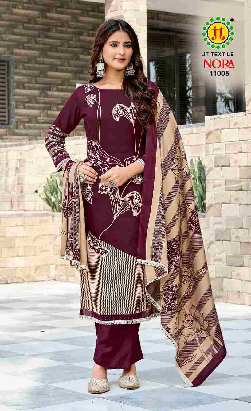 Nora Vol-11 By JT 11001 To 11005 Series Beautiful Festive Suits Colorful Stylish Fancy Casual Wear & Ethnic Wear Rayon Dresses At Wholesale Price