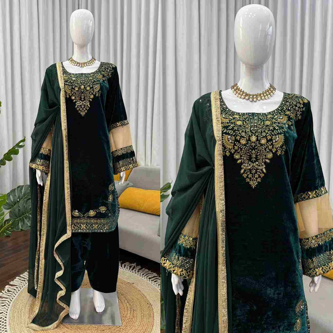 R-5948 By Fashid Wholesale Beautiful Festive Suits Colorful Stylish Fancy Casual Wear & Ethnic Wear Viscose Velvet Dresses At Wholesale Price