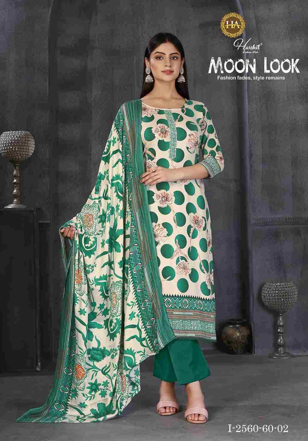 Moon Look By Harshit Fashion Hub 2560-60-01 To 2560-60-06 Series Beautiful Festive Suits Stylish Fancy Colorful Casual Wear & Ethnic Wear Pure Viscose Rayon Dresses At Wholesale Price