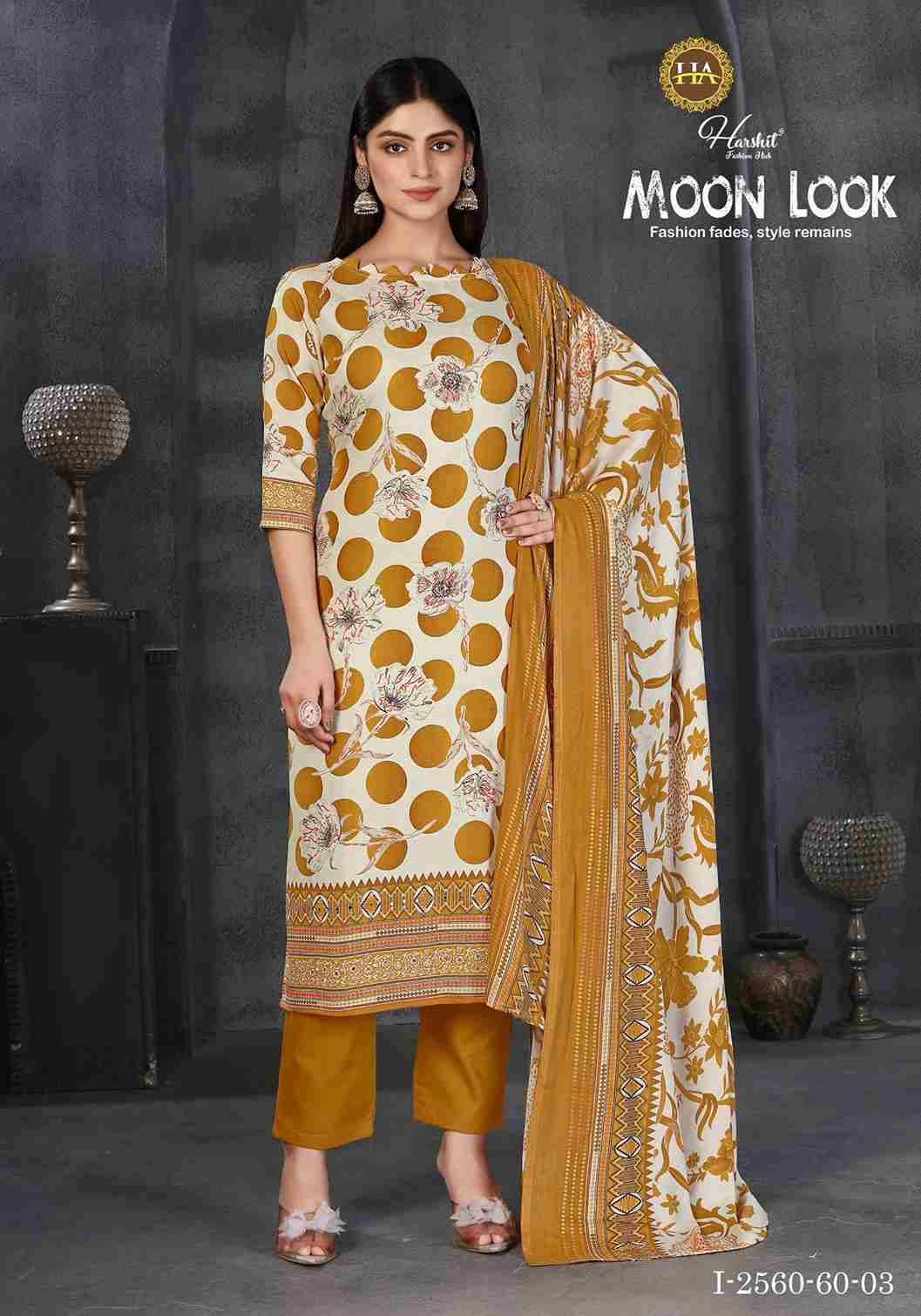 Moon Look By Harshit Fashion Hub 2560-60-01 To 2560-60-06 Series Beautiful Festive Suits Stylish Fancy Colorful Casual Wear & Ethnic Wear Pure Viscose Rayon Dresses At Wholesale Price