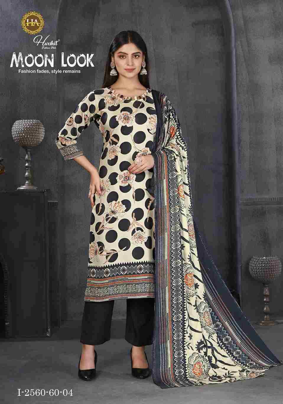 Moon Look By Harshit Fashion Hub 2560-60-01 To 2560-60-06 Series Beautiful Festive Suits Stylish Fancy Colorful Casual Wear & Ethnic Wear Pure Viscose Rayon Dresses At Wholesale Price