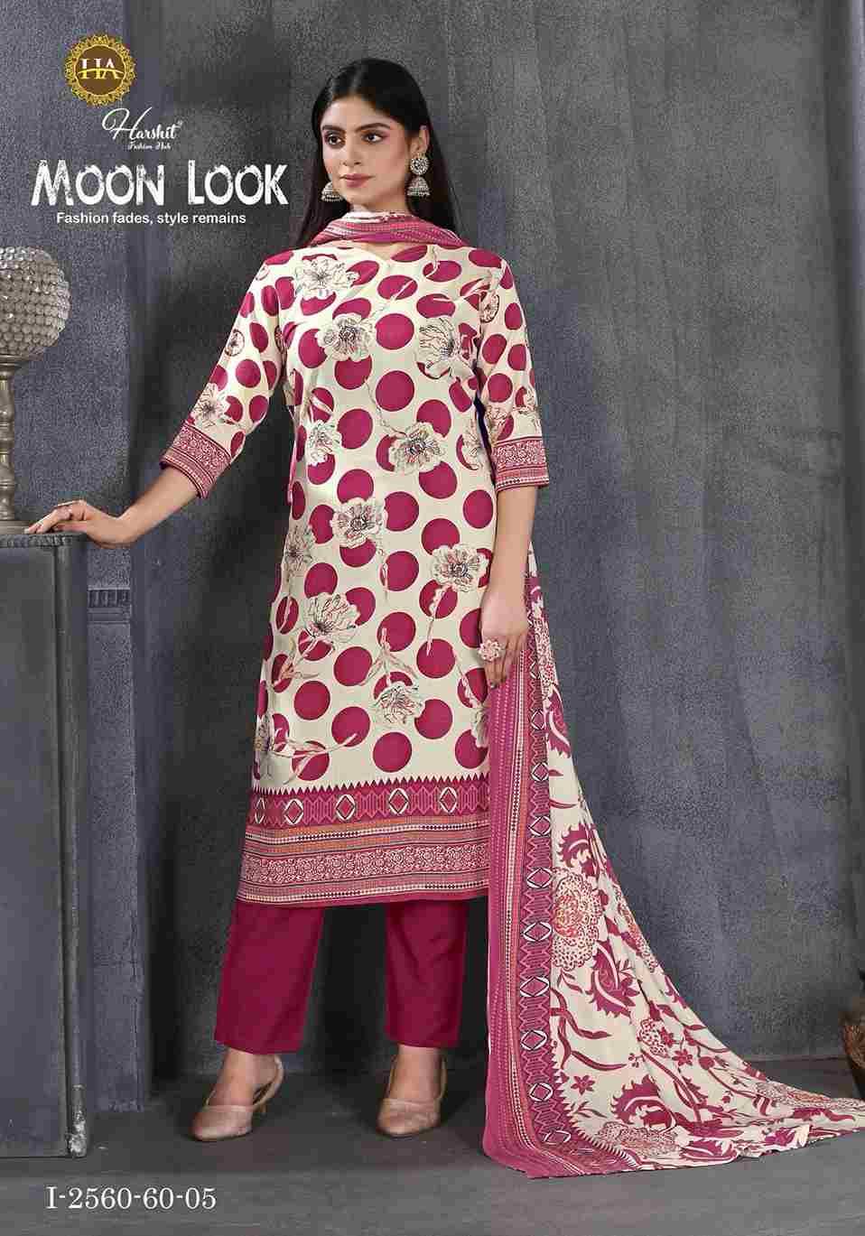 Moon Look By Harshit Fashion Hub 2560-60-01 To 2560-60-06 Series Beautiful Festive Suits Stylish Fancy Colorful Casual Wear & Ethnic Wear Pure Viscose Rayon Dresses At Wholesale Price