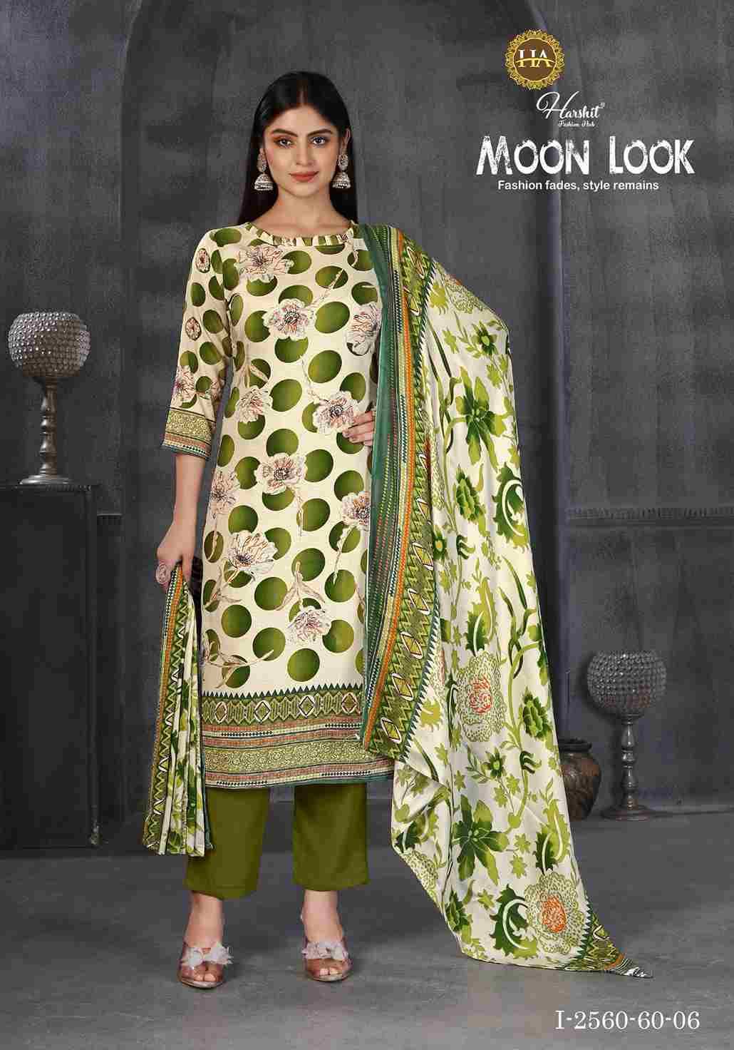 Moon Look By Harshit Fashion Hub 2560-60-01 To 2560-60-06 Series Beautiful Festive Suits Stylish Fancy Colorful Casual Wear & Ethnic Wear Pure Viscose Rayon Dresses At Wholesale Price