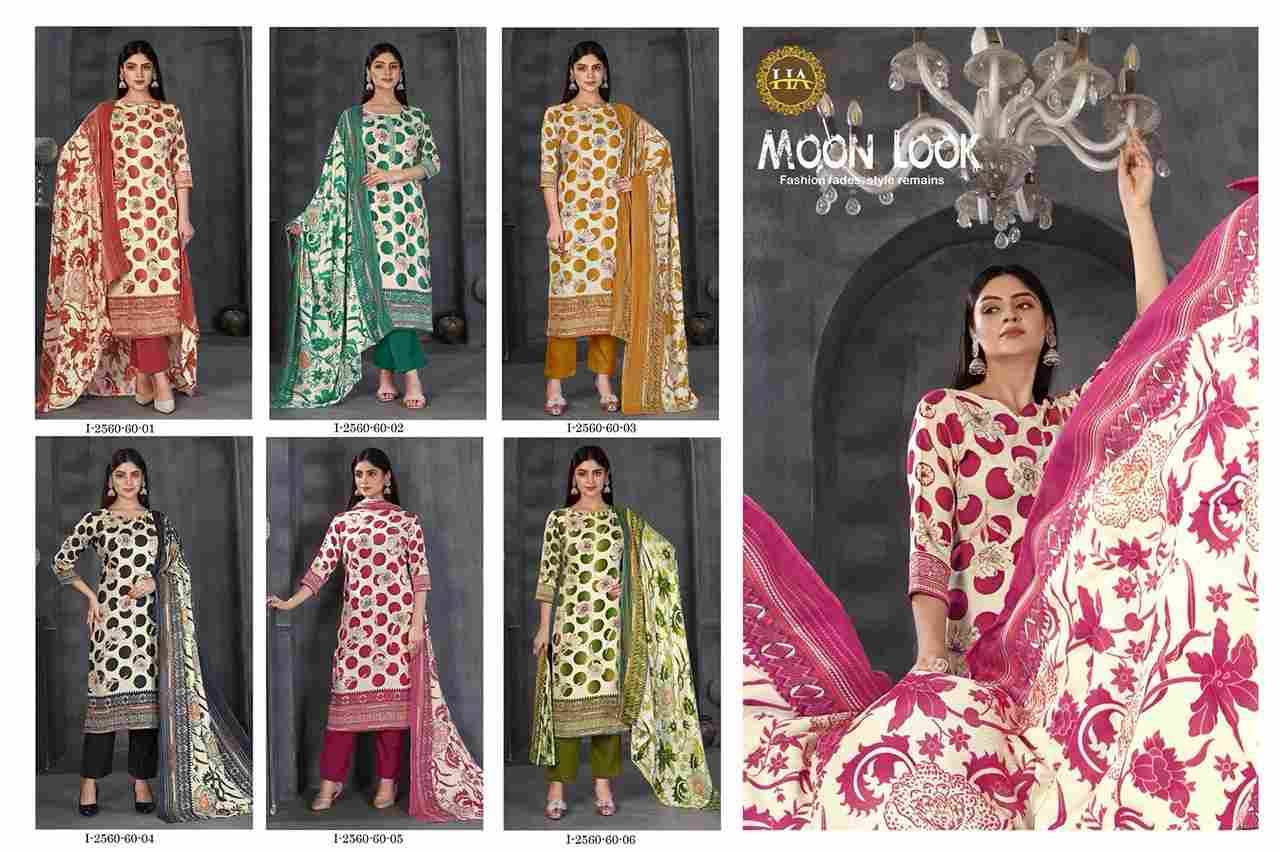 Moon Look By Harshit Fashion Hub 2560-60-01 To 2560-60-06 Series Beautiful Festive Suits Stylish Fancy Colorful Casual Wear & Ethnic Wear Pure Viscose Rayon Dresses At Wholesale Price
