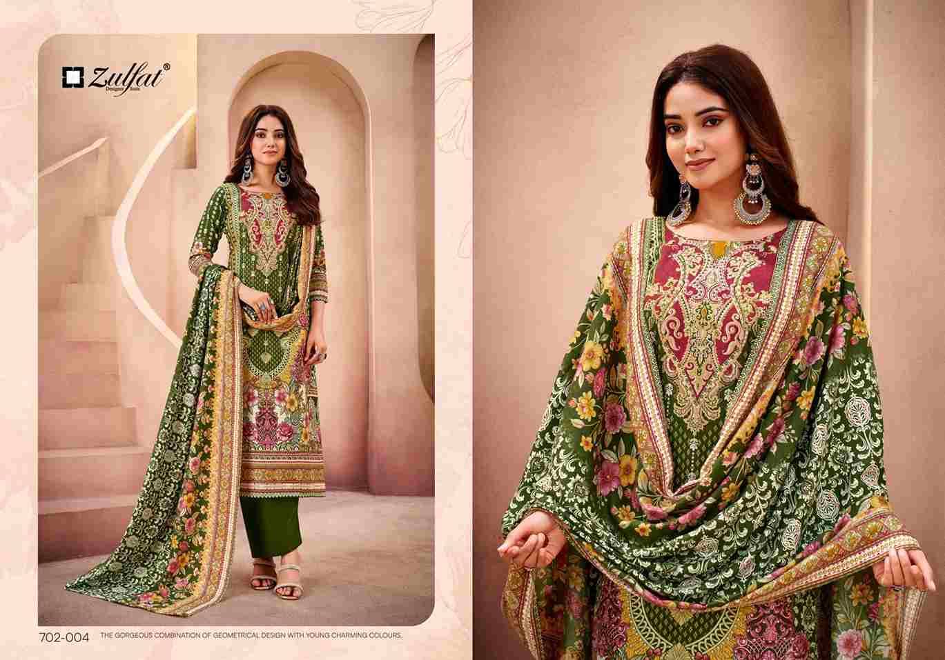 Afsana By Zulfat 702-001 To 702-004 Series Beautiful Festive Suits Colorful Stylish Fancy Casual Wear & Ethnic Wear Pure Pashmina With Embroidered Dresses At Wholesale Price