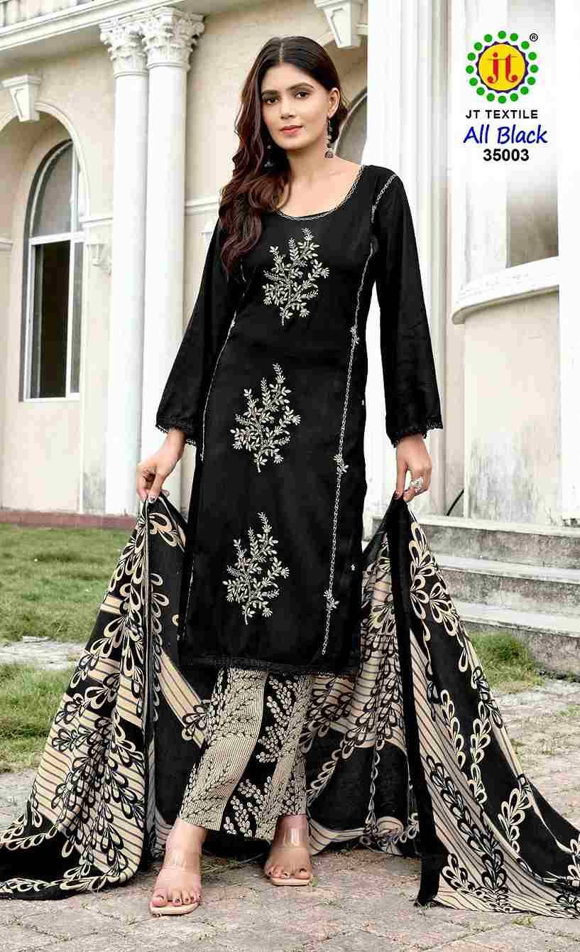 All Black Vol-35 By JT 35001 To 35005 Series Beautiful Festive Suits Colorful Stylish Fancy Casual Wear & Ethnic Wear Rayon Dresses At Wholesale Price
