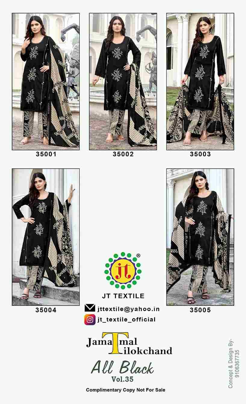All Black Vol-35 By JT 35001 To 35005 Series Beautiful Festive Suits Colorful Stylish Fancy Casual Wear & Ethnic Wear Rayon Dresses At Wholesale Price