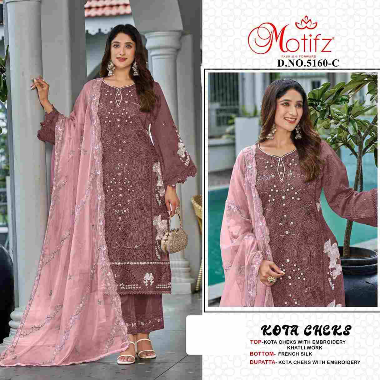 Motifz Hit Design 5160 Colours By Motifz 5160-A To 5160-D Series Beautiful Pakistani Suits Colorful Stylish Fancy Casual Wear & Ethnic Wear Kota Checks Dresses At Wholesale Price