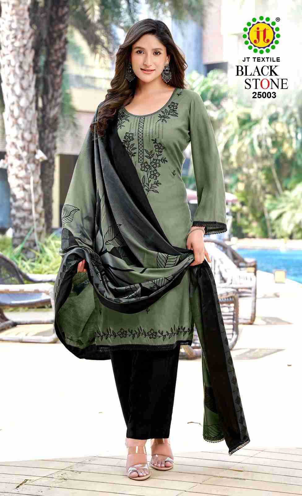 Black Stone Vol-25 By JT 25001 To 25005 Series Beautiful Festive Suits Colorful Stylish Fancy Casual Wear & Ethnic Wear Rayon Dresses At Wholesale Price