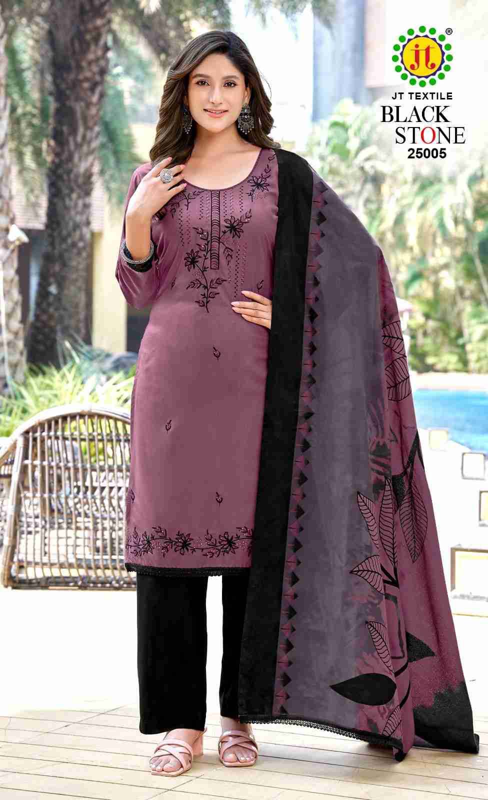 Black Stone Vol-25 By JT 25001 To 25005 Series Beautiful Festive Suits Colorful Stylish Fancy Casual Wear & Ethnic Wear Rayon Dresses At Wholesale Price