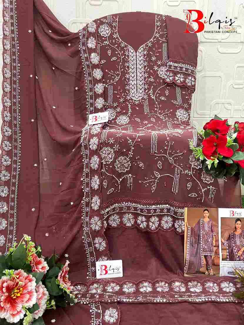 Bilqis 225 Colours By Bilqis 225-A To 225-D Series Beautiful Pakistani Suits Stylish Fancy Colorful Party Wear & Occasional Wear Faux Georgette Embroidery Dresses At Wholesale Price