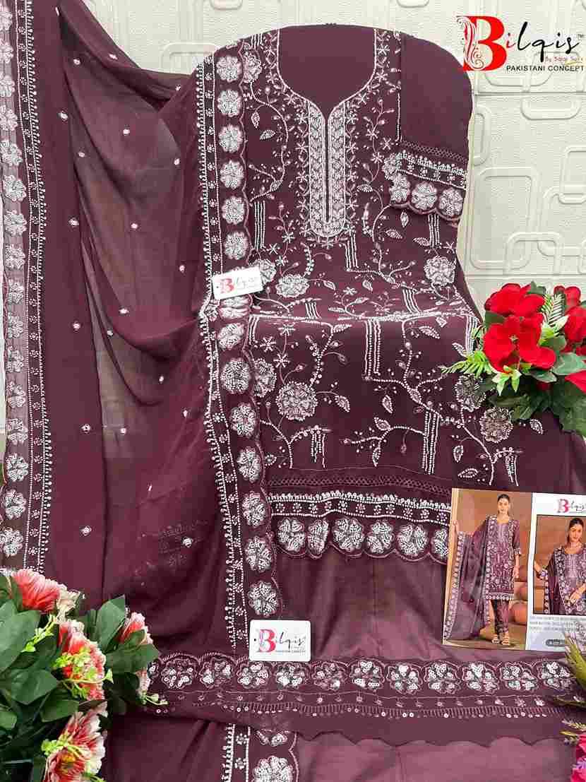 Bilqis 225 Colours By Bilqis 225-A To 225-D Series Beautiful Pakistani Suits Stylish Fancy Colorful Party Wear & Occasional Wear Faux Georgette Embroidery Dresses At Wholesale Price
