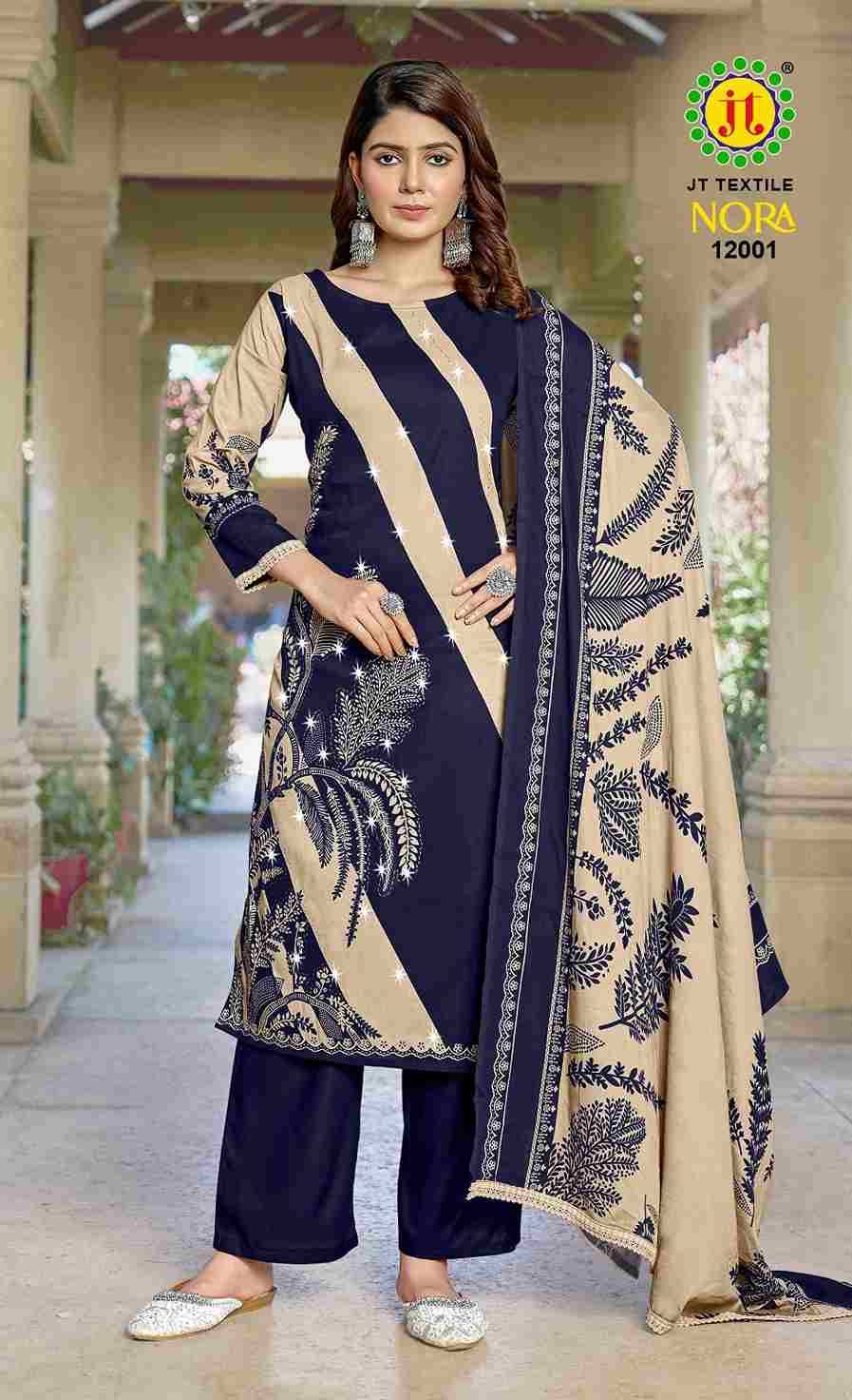 Nora Vol-12 By JT 12001 To 12005 Series Beautiful Festive Suits Colorful Stylish Fancy Casual Wear & Ethnic Wear Rayon Dresses At Wholesale Price