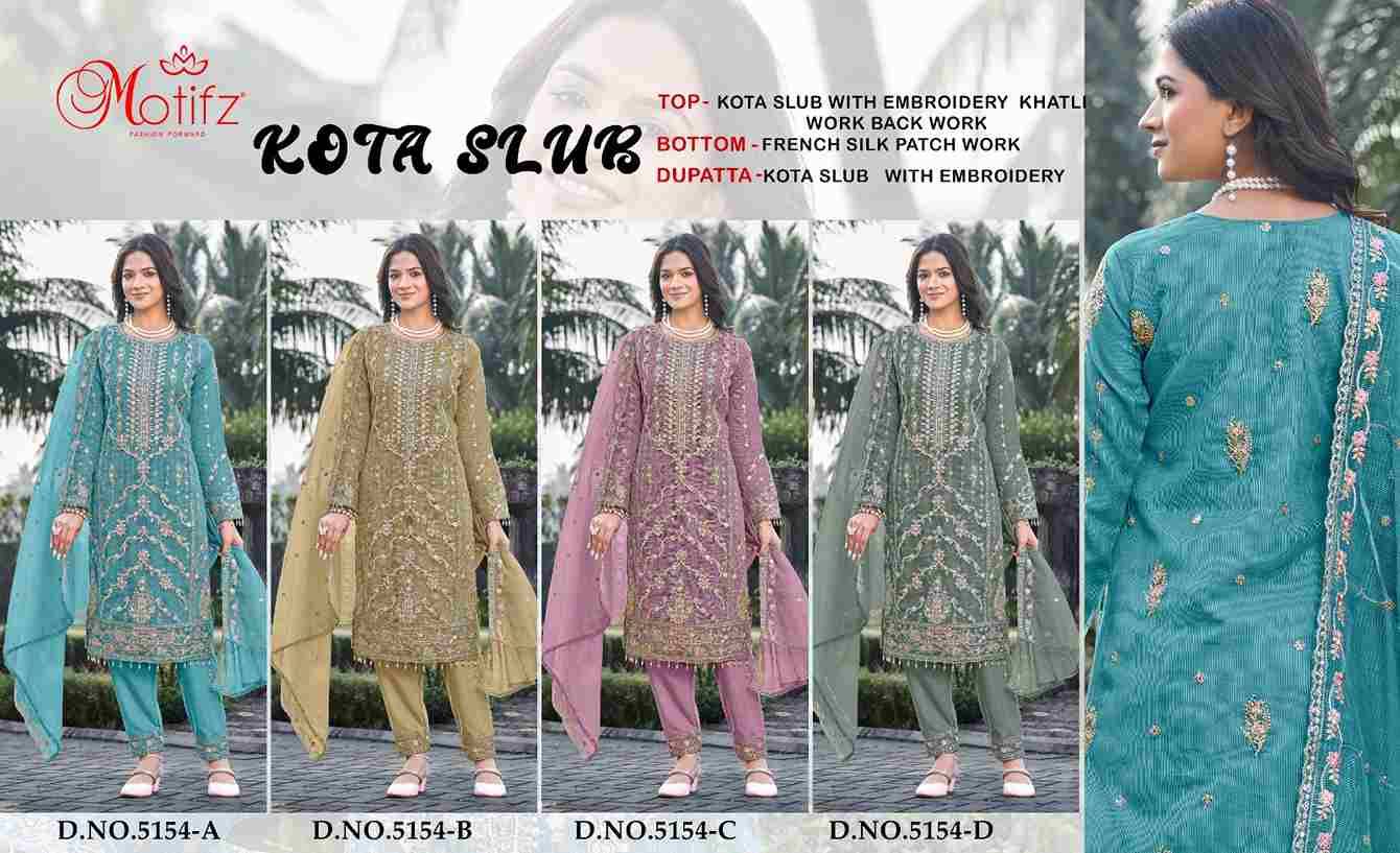 Motifz Hit Design 5154 Colours By Motifz 5154-A To 5154-D Series Beautiful Pakistani Suits Colorful Stylish Fancy Casual Wear & Ethnic Wear Kota Checks Dresses At Wholesale Price
