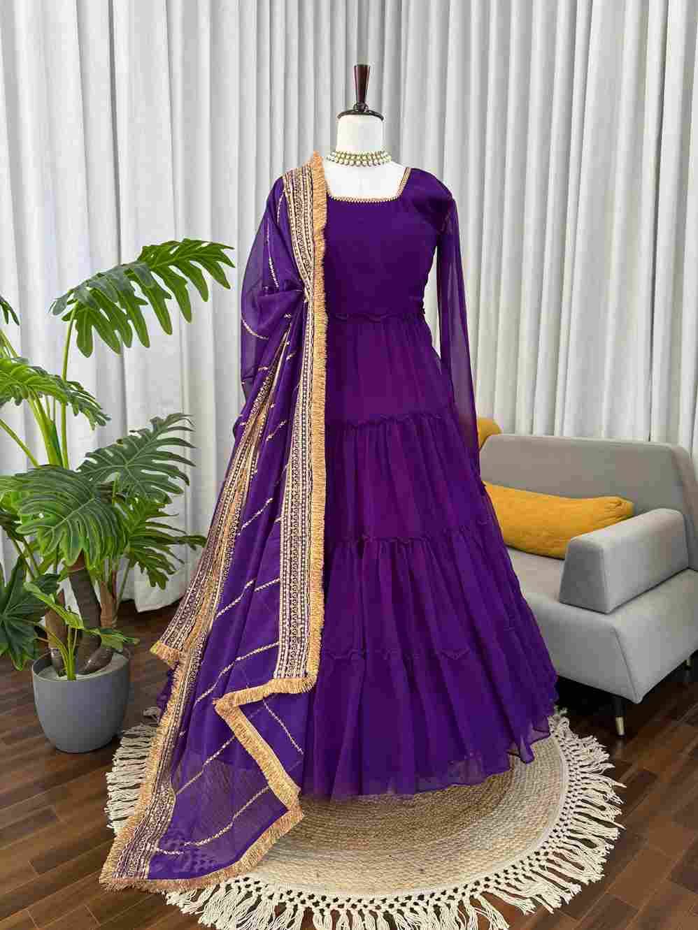 K-1539 By Fashid Wholesale 01 To 03 Series Indian Traditional Wear Collection Beautiful Stylish Fancy Colorful Party Wear & Occasional Wear Faux Georgette Gowns At Wholesale Price