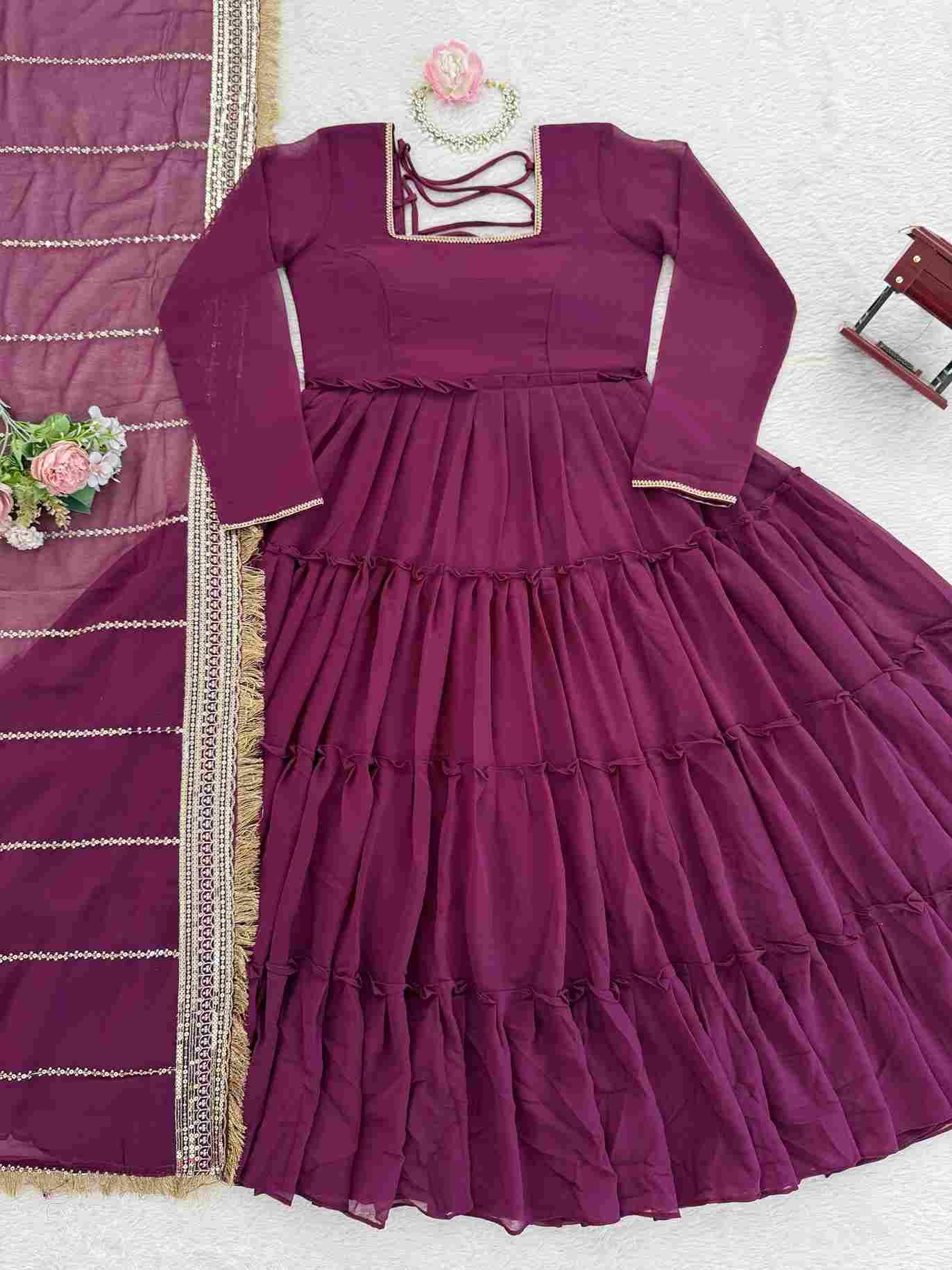 K-1539 By Fashid Wholesale 01 To 03 Series Indian Traditional Wear Collection Beautiful Stylish Fancy Colorful Party Wear & Occasional Wear Faux Georgette Gowns At Wholesale Price