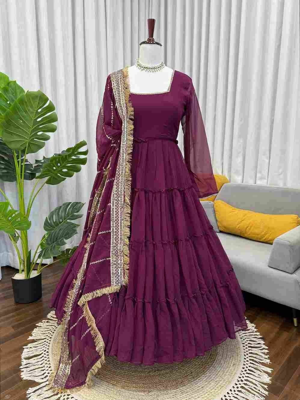 K-1539 By Fashid Wholesale 01 To 03 Series Indian Traditional Wear Collection Beautiful Stylish Fancy Colorful Party Wear & Occasional Wear Faux Georgette Gowns At Wholesale Price