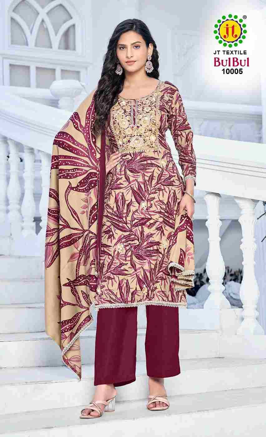 Bulbul Vol-10 By JT 10001 To 10005 Series Beautiful Festive Suits Colorful Stylish Fancy Casual Wear & Ethnic Wear Rayon Dresses At Wholesale Price