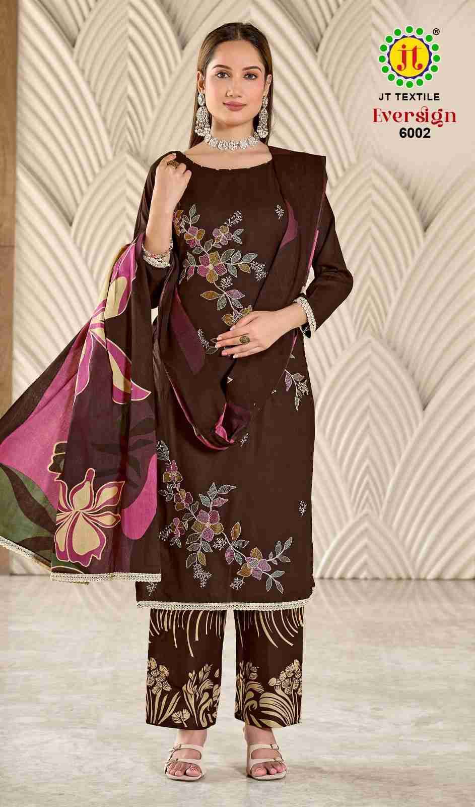 Eversign Vol-6 By JT 6001 To 6005 Series Beautiful Festive Suits Colorful Stylish Fancy Casual Wear & Ethnic Wear Rayon Dresses At Wholesale Price