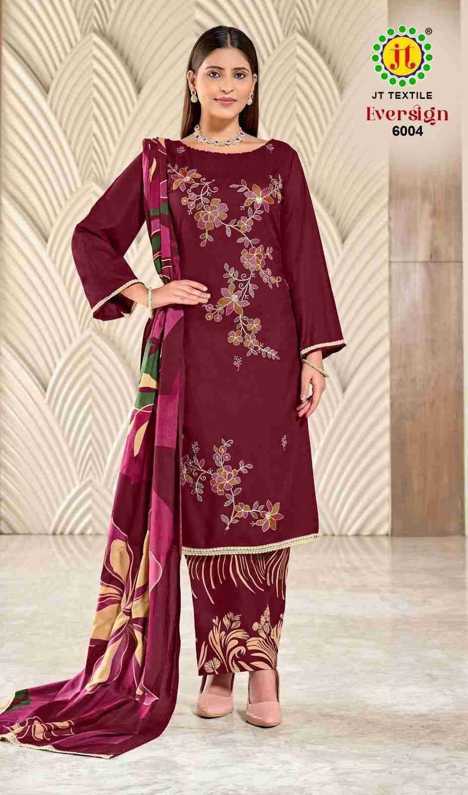 Eversign Vol-6 By JT 6001 To 6005 Series Beautiful Festive Suits Colorful Stylish Fancy Casual Wear & Ethnic Wear Rayon Dresses At Wholesale Price