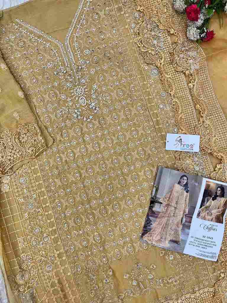 Shree Fabs Hit Design SF-5543 Colours By Shree Fabs SF-5543-A To SF-5543-D Series Beautiful Stylish Pakistani Suits Fancy Colorful Casual Wear & Ethnic Wear & Ready To Wear Chiffon Embroidery Dresses At Wholesale Price