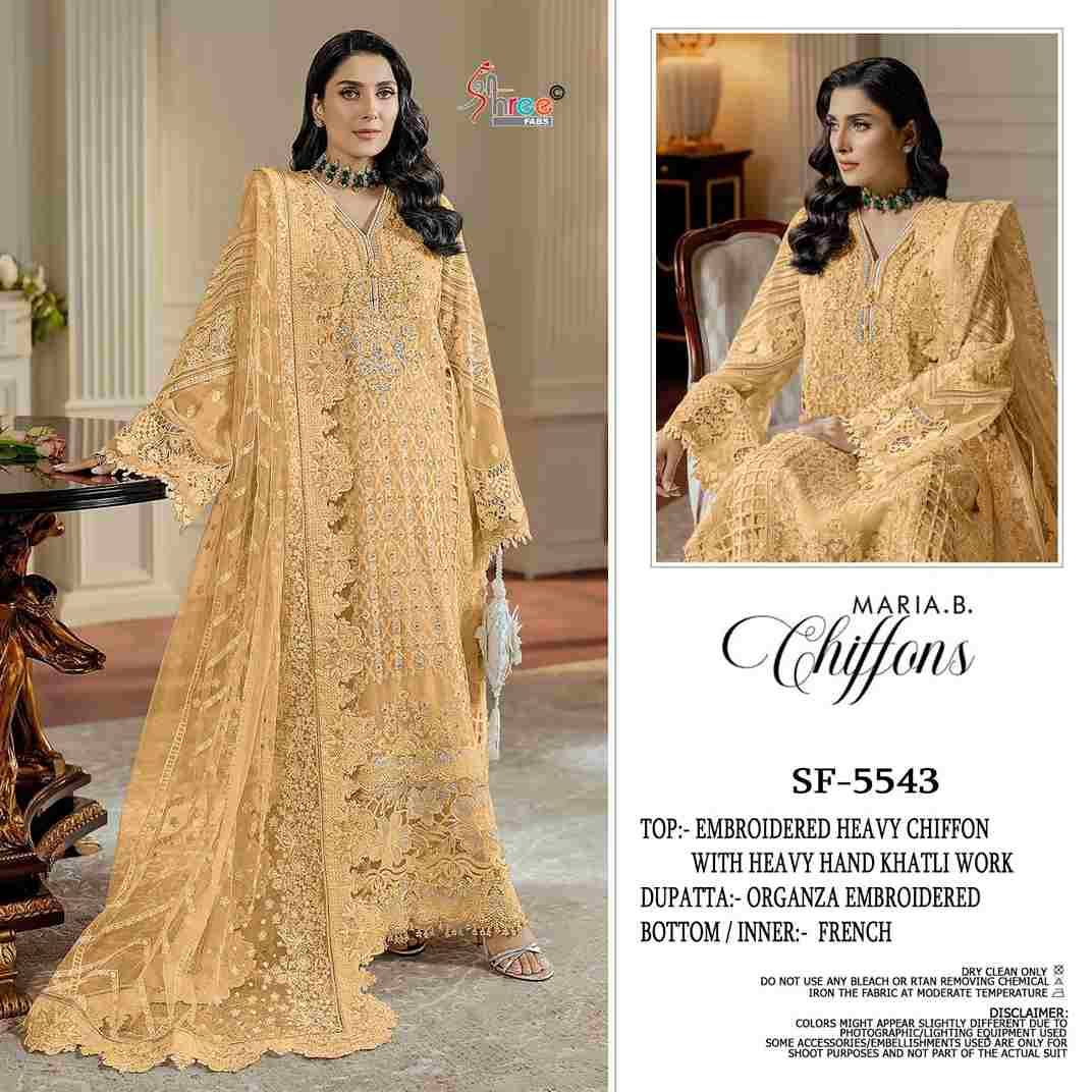Shree Fabs Hit Design SF-5543 Colours By Shree Fabs SF-5543-A To SF-5543-D Series Beautiful Stylish Pakistani Suits Fancy Colorful Casual Wear & Ethnic Wear & Ready To Wear Chiffon Embroidery Dresses At Wholesale Price