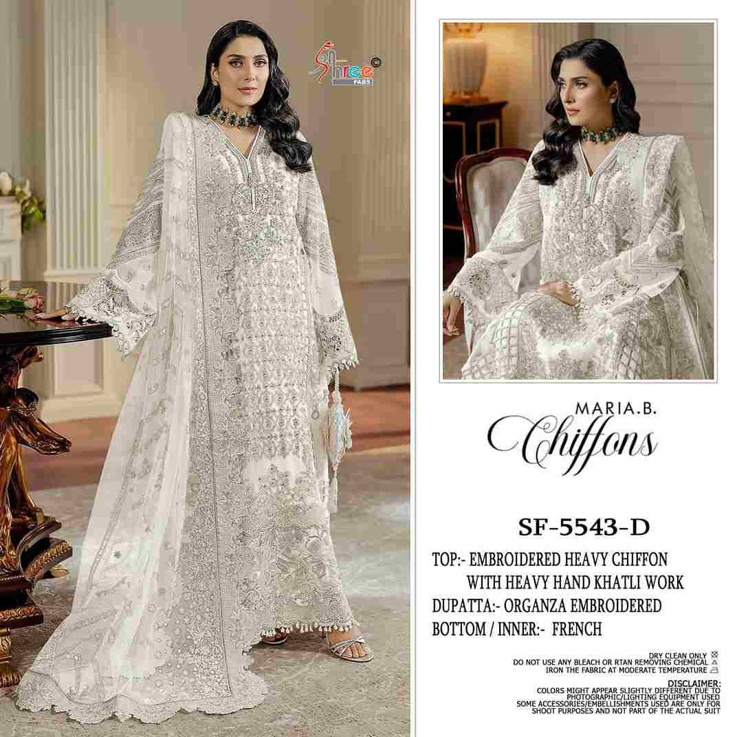 Shree Fabs Hit Design SF-5543 Colours By Shree Fabs SF-5543-A To SF-5543-D Series Beautiful Stylish Pakistani Suits Fancy Colorful Casual Wear & Ethnic Wear & Ready To Wear Chiffon Embroidery Dresses At Wholesale Price