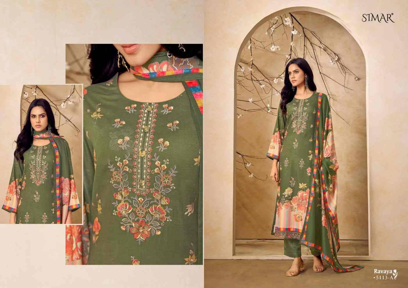 Ravaya By Simar 5113-A To 5113-D Series Beautiful Festive Suits Colorful Stylish Fancy Casual Wear & Ethnic Wear Premium Viscose Pashmina Dresses At Wholesale Price