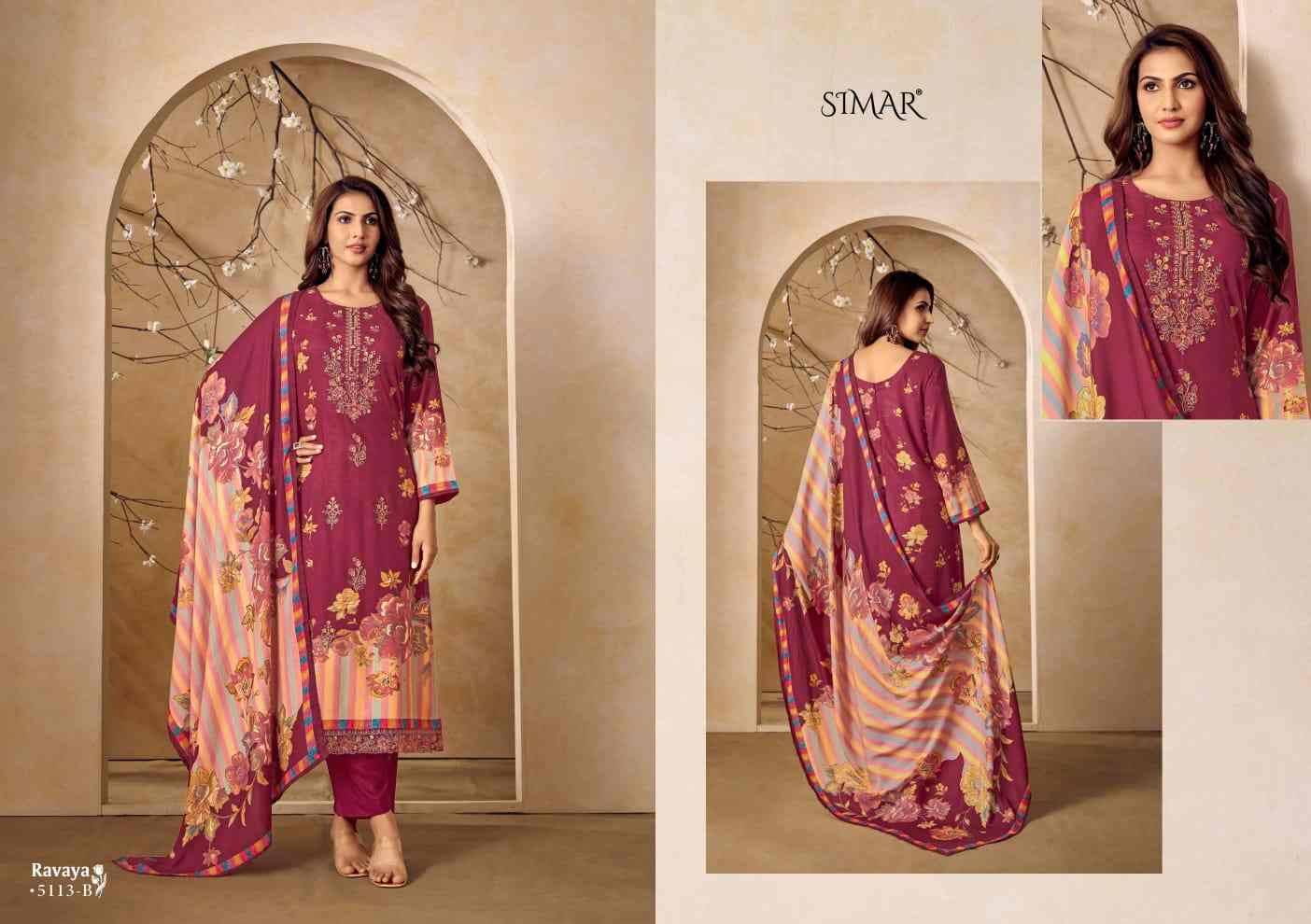 Ravaya By Simar 5113-A To 5113-D Series Beautiful Festive Suits Colorful Stylish Fancy Casual Wear & Ethnic Wear Premium Viscose Pashmina Dresses At Wholesale Price