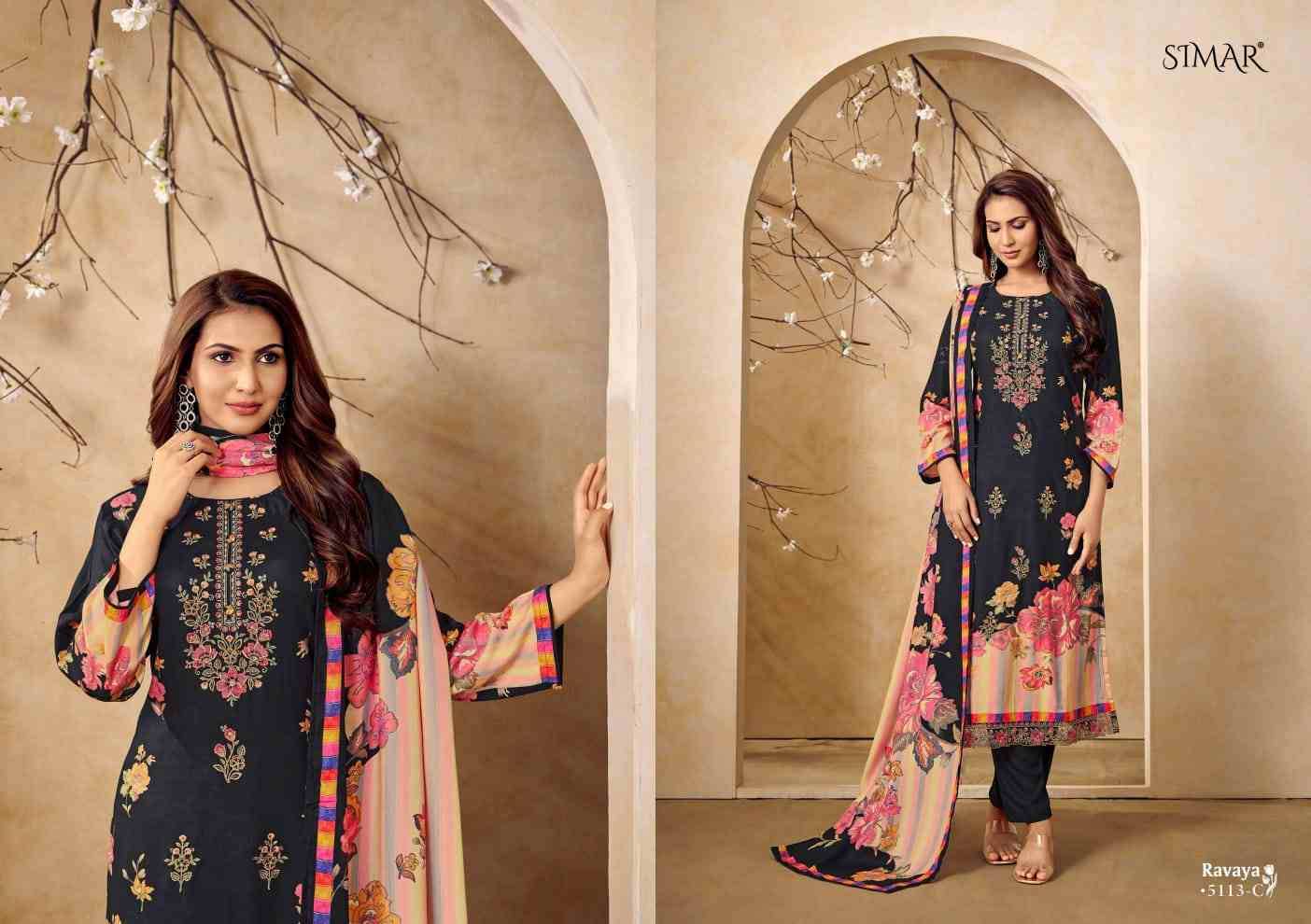 Ravaya By Simar 5113-A To 5113-D Series Beautiful Festive Suits Colorful Stylish Fancy Casual Wear & Ethnic Wear Premium Viscose Pashmina Dresses At Wholesale Price