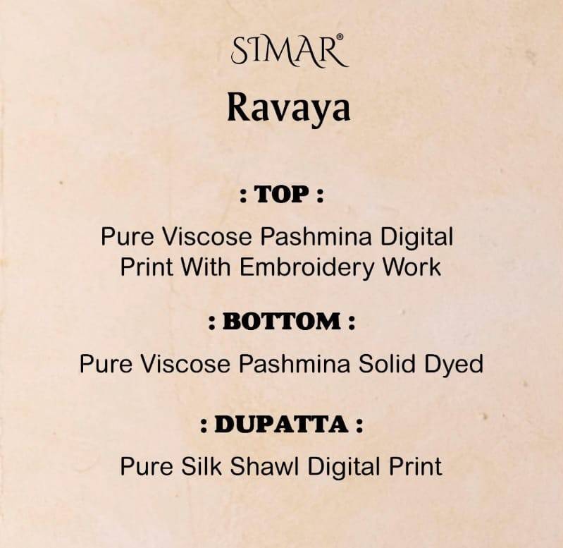 Ravaya By Simar 5113-A To 5113-D Series Beautiful Festive Suits Colorful Stylish Fancy Casual Wear & Ethnic Wear Premium Viscose Pashmina Dresses At Wholesale Price