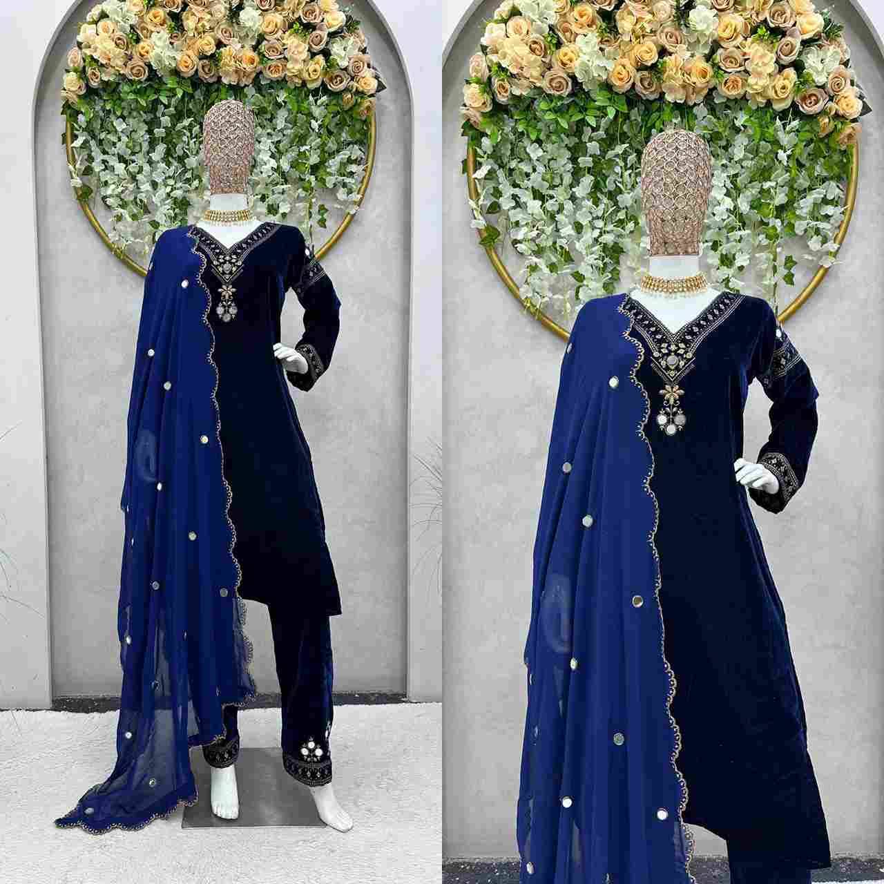 K-1366 By Fashid Wholesale Beautiful Festive Suits Colorful Stylish Fancy Casual Wear & Ethnic Wear Heavy Velvet Dresses At Wholesale Price