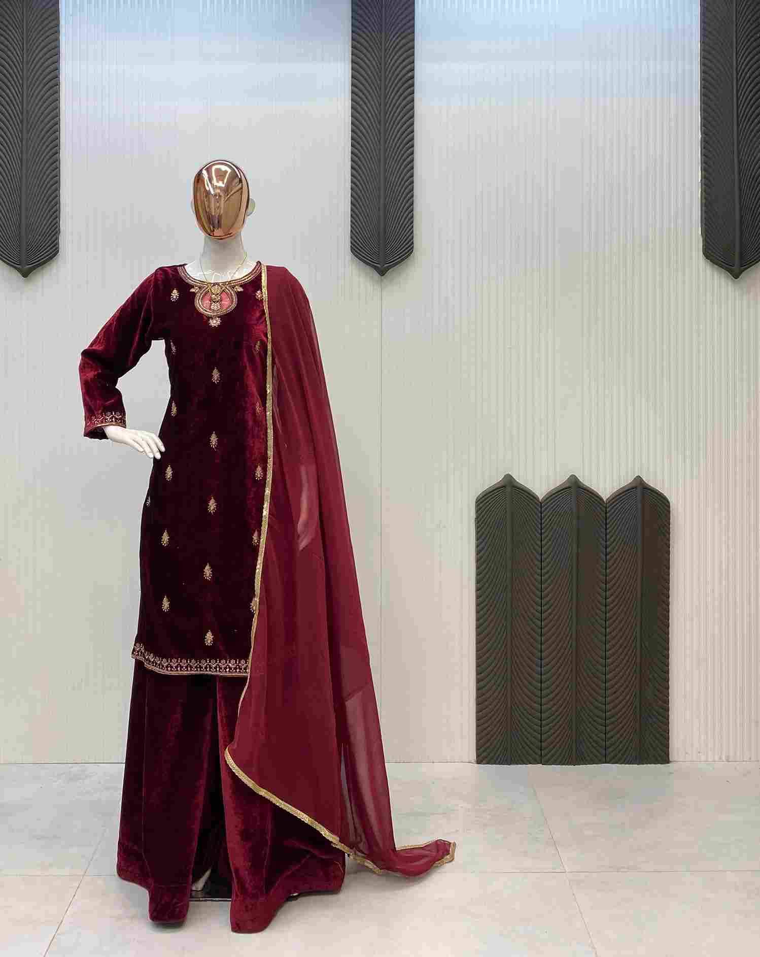 Le-2033 By Fashid Wholesale Beautiful Festive Suits Colorful Stylish Fancy Casual Wear & Ethnic Wear Viscose Velvet Dresses At Wholesale Price