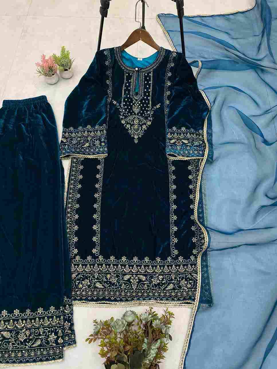 Le-2035 By Fashid Wholesale Beautiful Festive Suits Colorful Stylish Fancy Casual Wear & Ethnic Wear Velvet Dresses At Wholesale Price